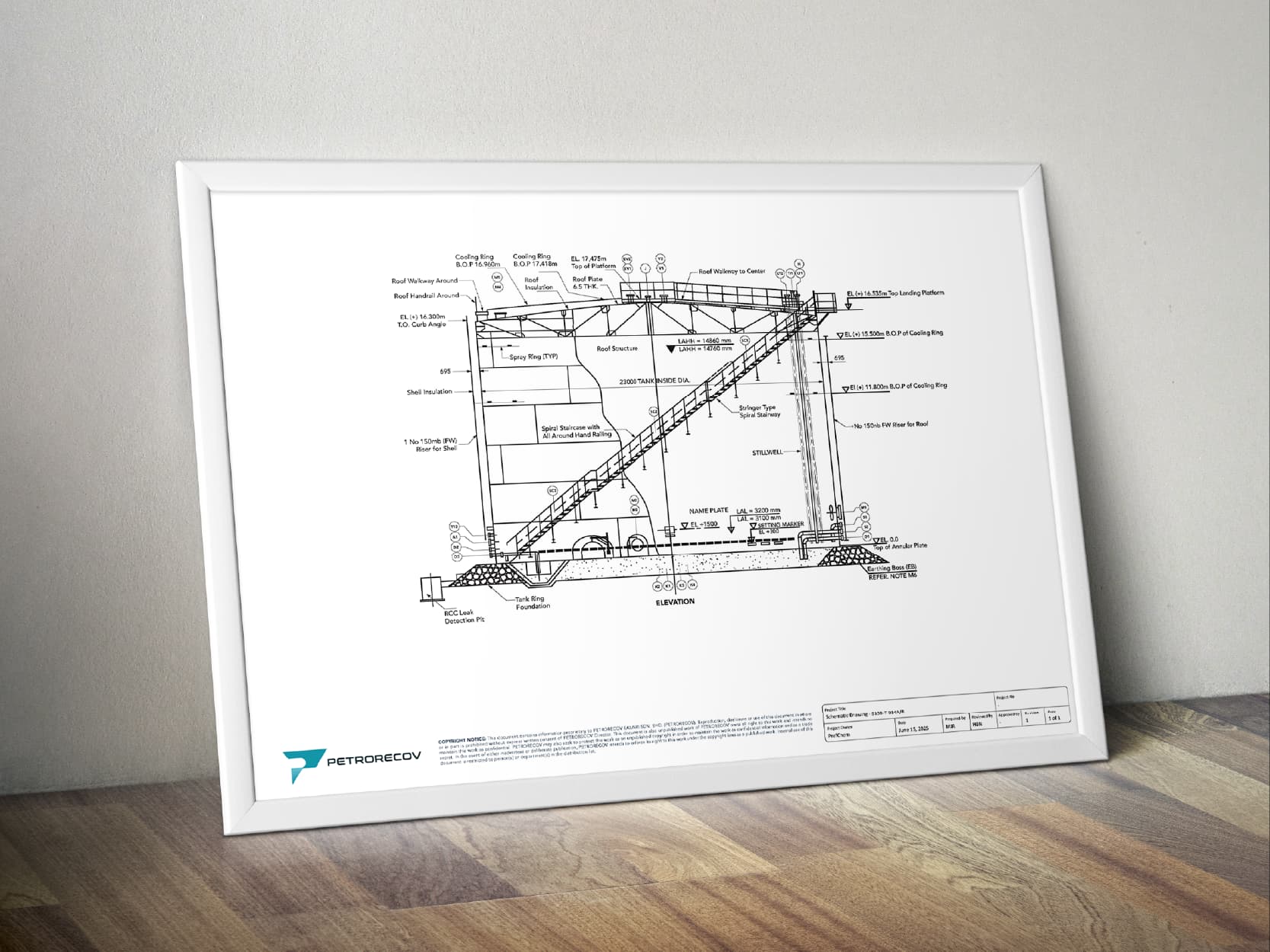Schematic drawing, second set poster, framed