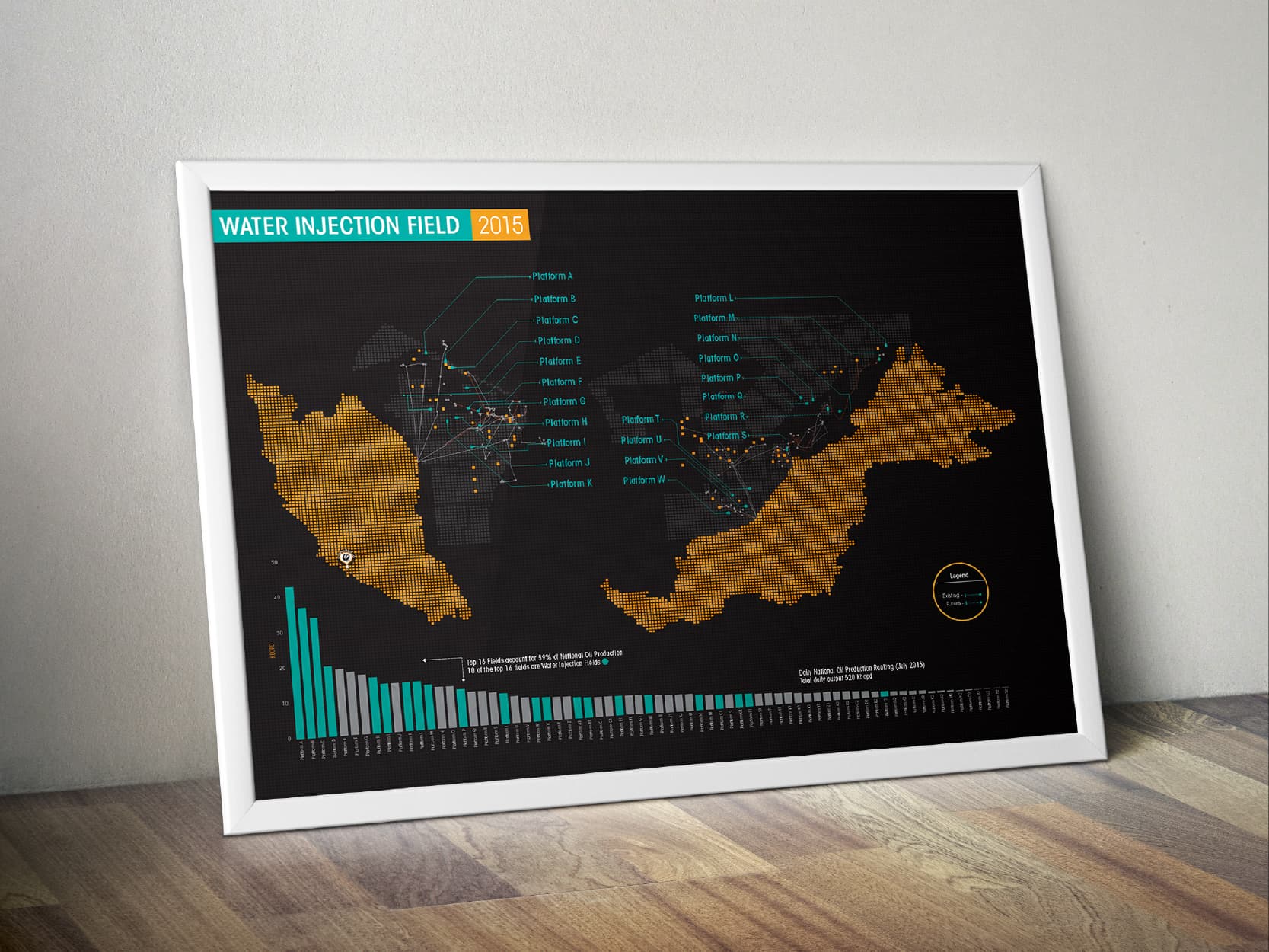 Water injection poster, framed