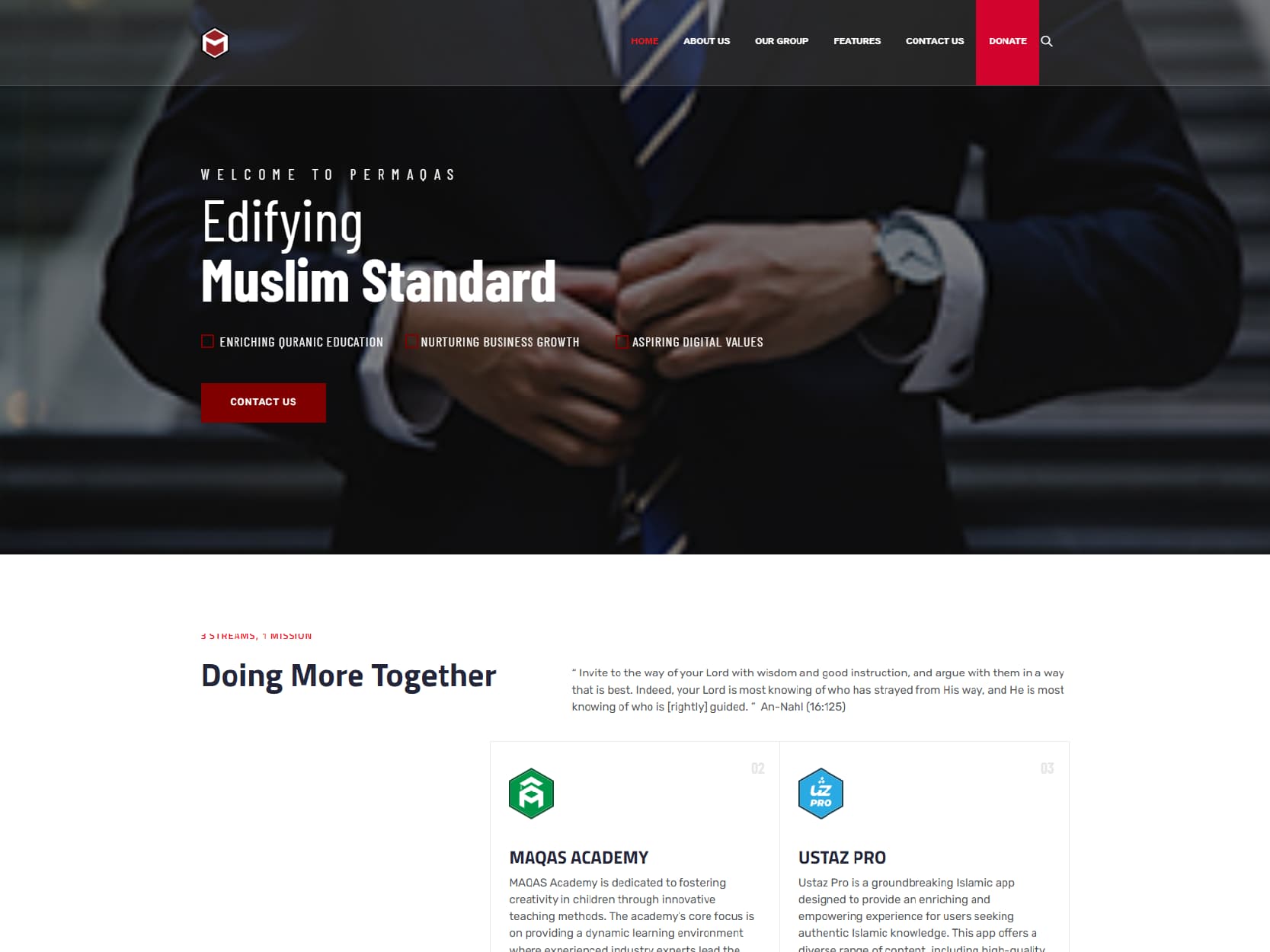 MAQAS Group website on desktop and mobile