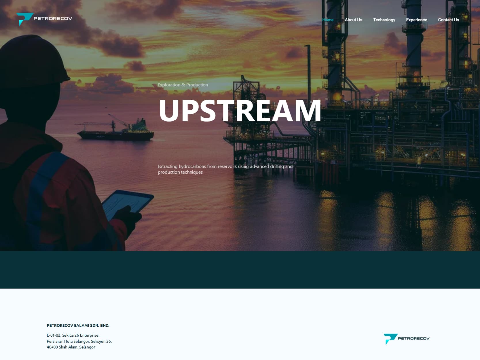 Petrorecov Ealami website on desktop and mobile