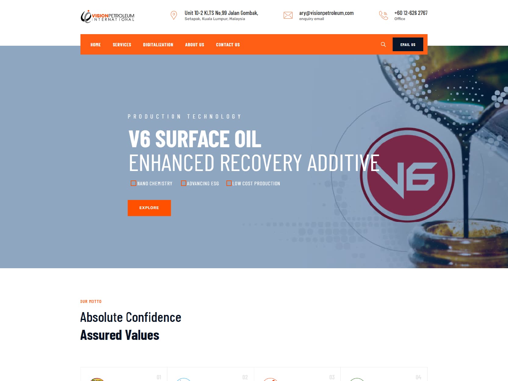 Vision Petroleum website on desktop and mobile